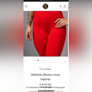 Til You Collapse Red ORIGINAL Effortless Vortex Leggings